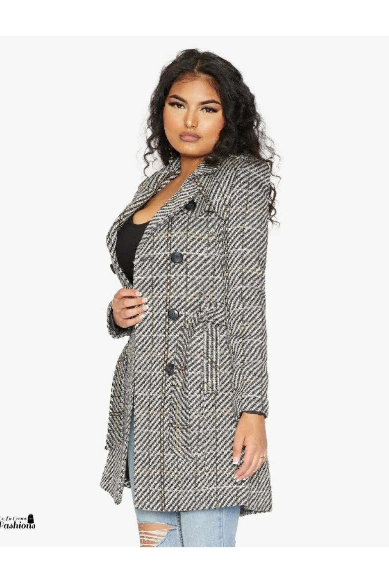 Outerwear^De La Creme Fashions Wool Blend Double Breast Military Coat
