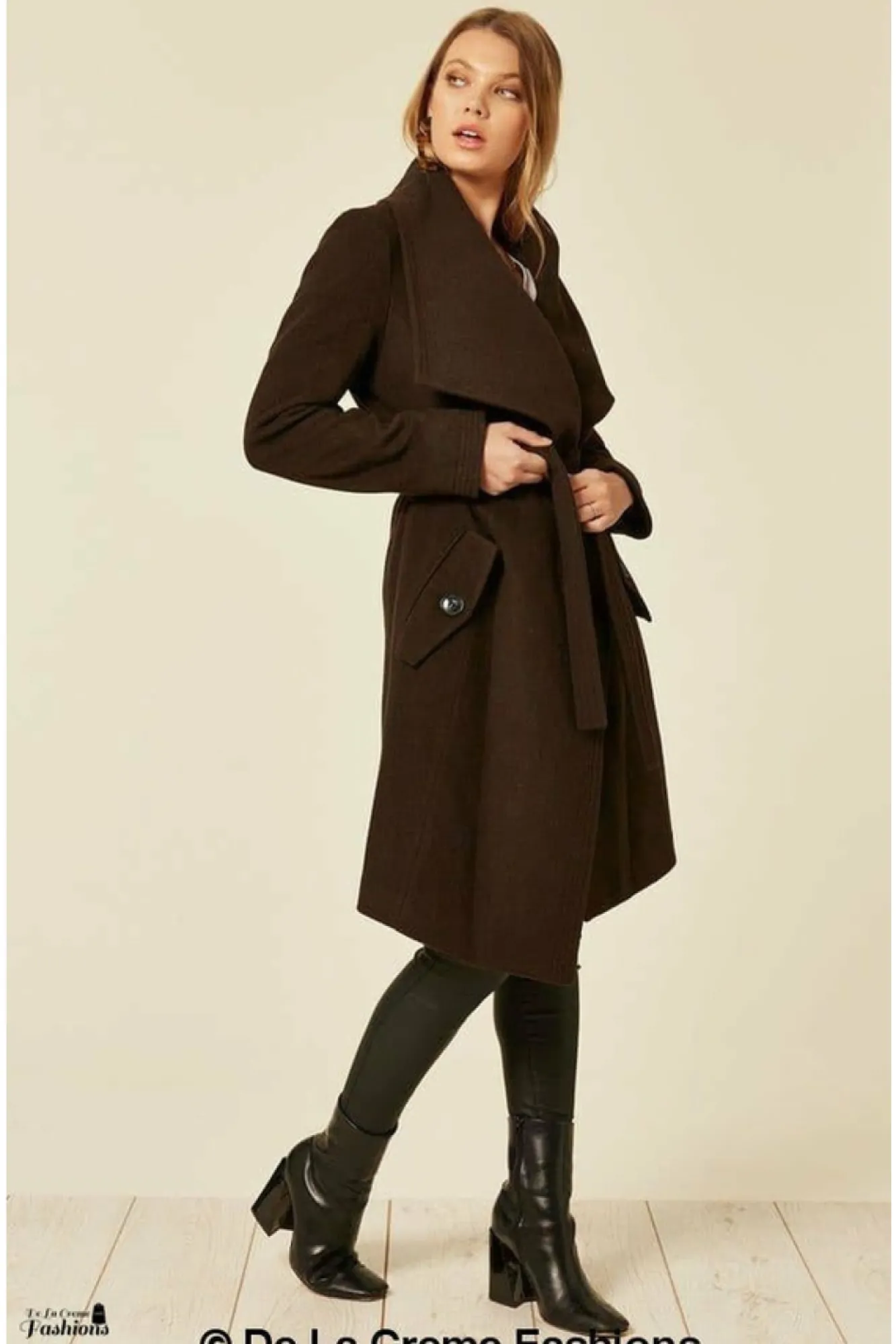 Outerwear^De La Creme Fashions Wool Blend Large Lapel Duster Coat