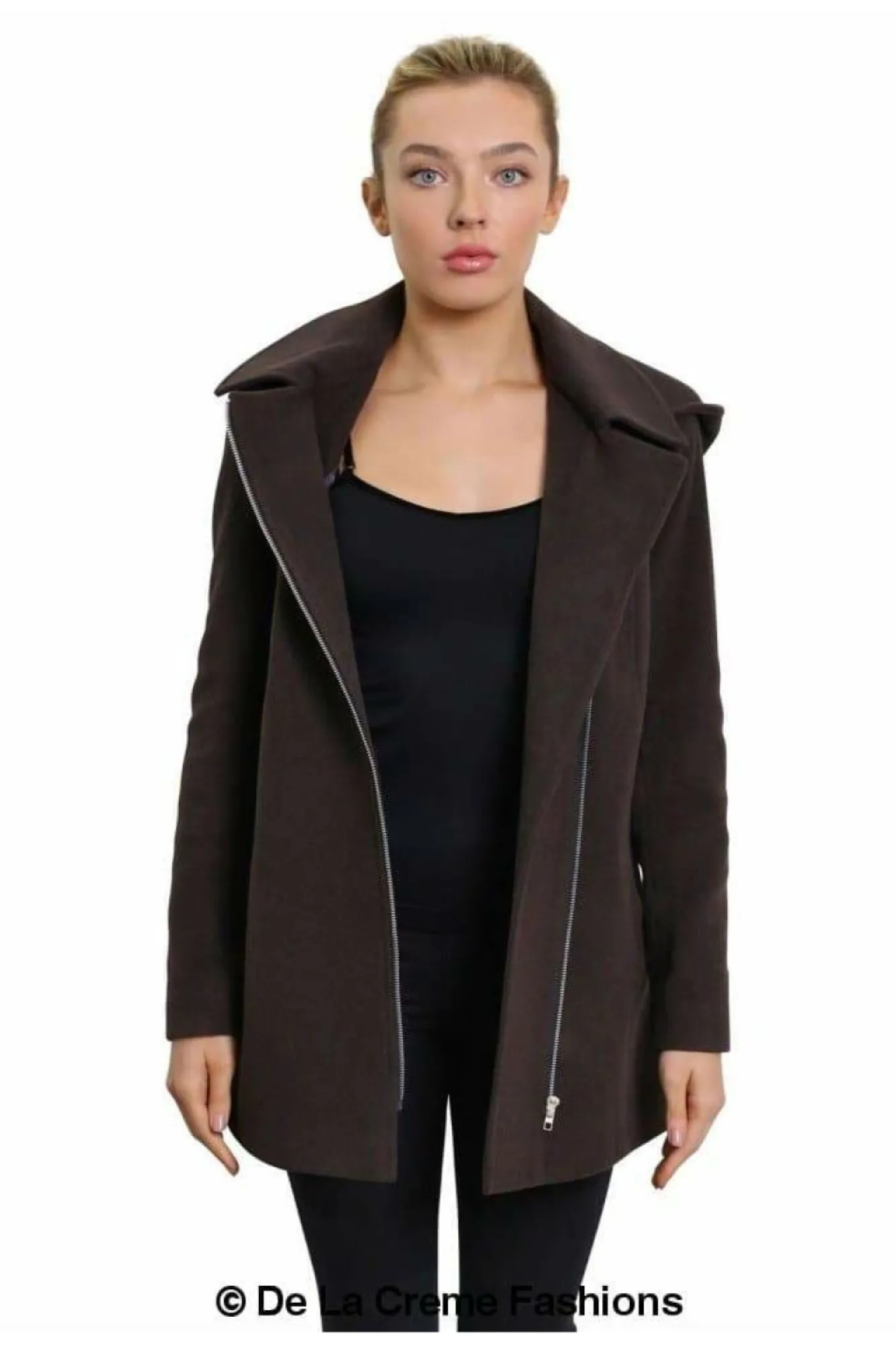 Outerwear^De La Creme Fashions Wool Blend Zip Up Hooded Coat