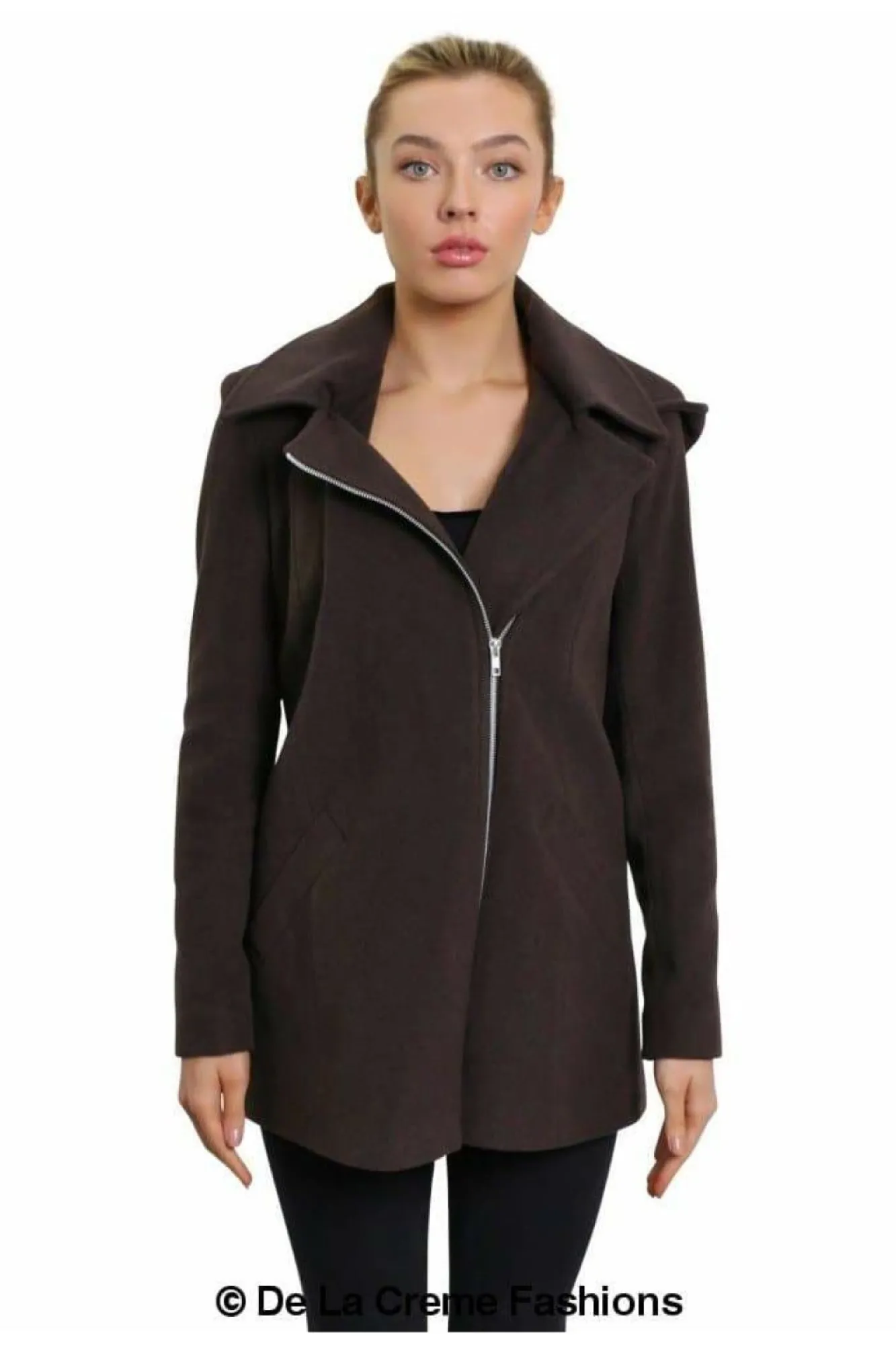 Outerwear^De La Creme Fashions Wool Blend Zip Up Hooded Coat