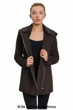 Outerwear^De La Creme Fashions Wool Blend Zip Up Hooded Coat