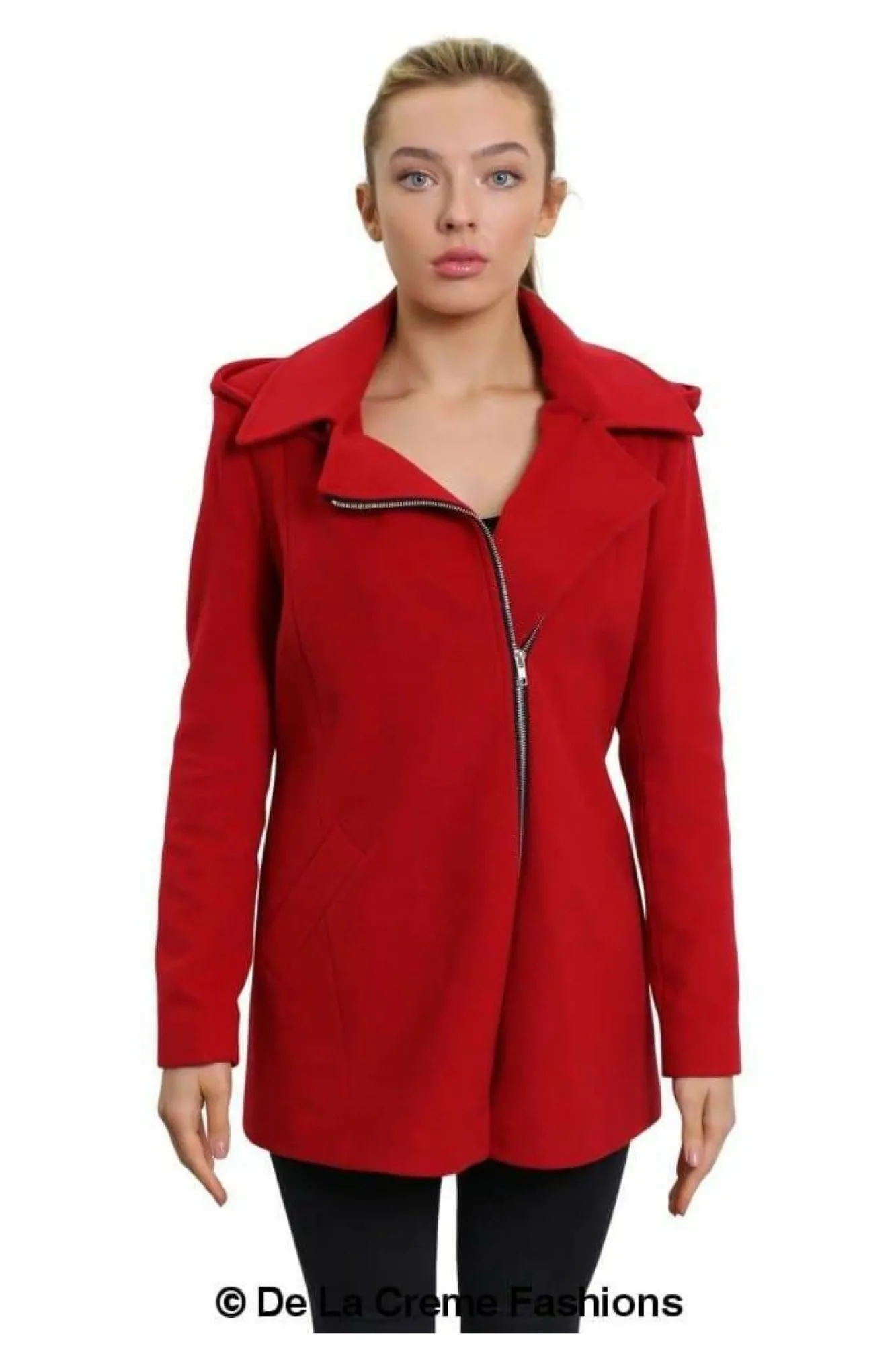Outerwear^De La Creme Fashions Wool Blend Zip Up Hooded Coat