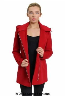 Outerwear^De La Creme Fashions Wool Blend Zip Up Hooded Coat