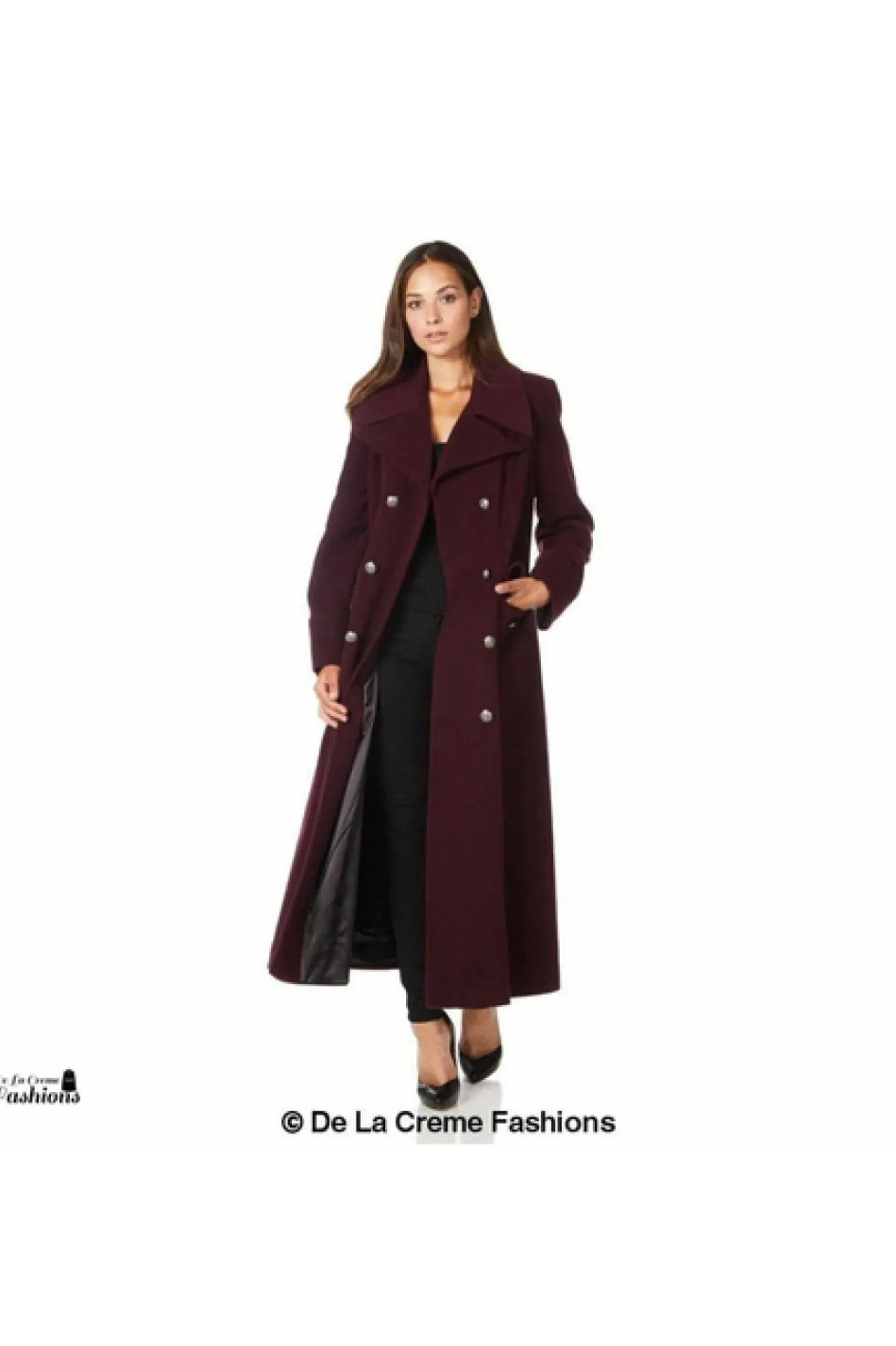 Outerwear^De La Creme Fashions Wool Blend Double Breasted Maxi Coat