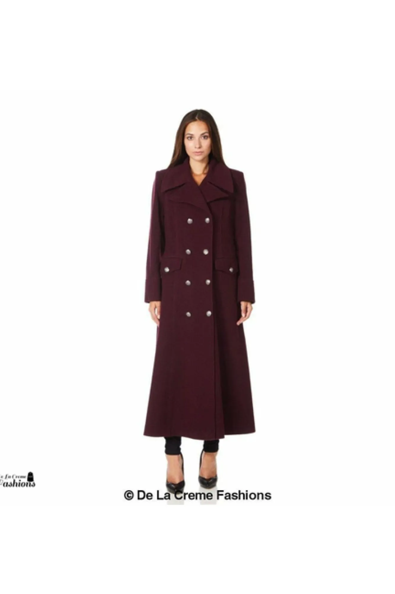Outerwear^De La Creme Fashions Wool Blend Double Breasted Maxi Coat
