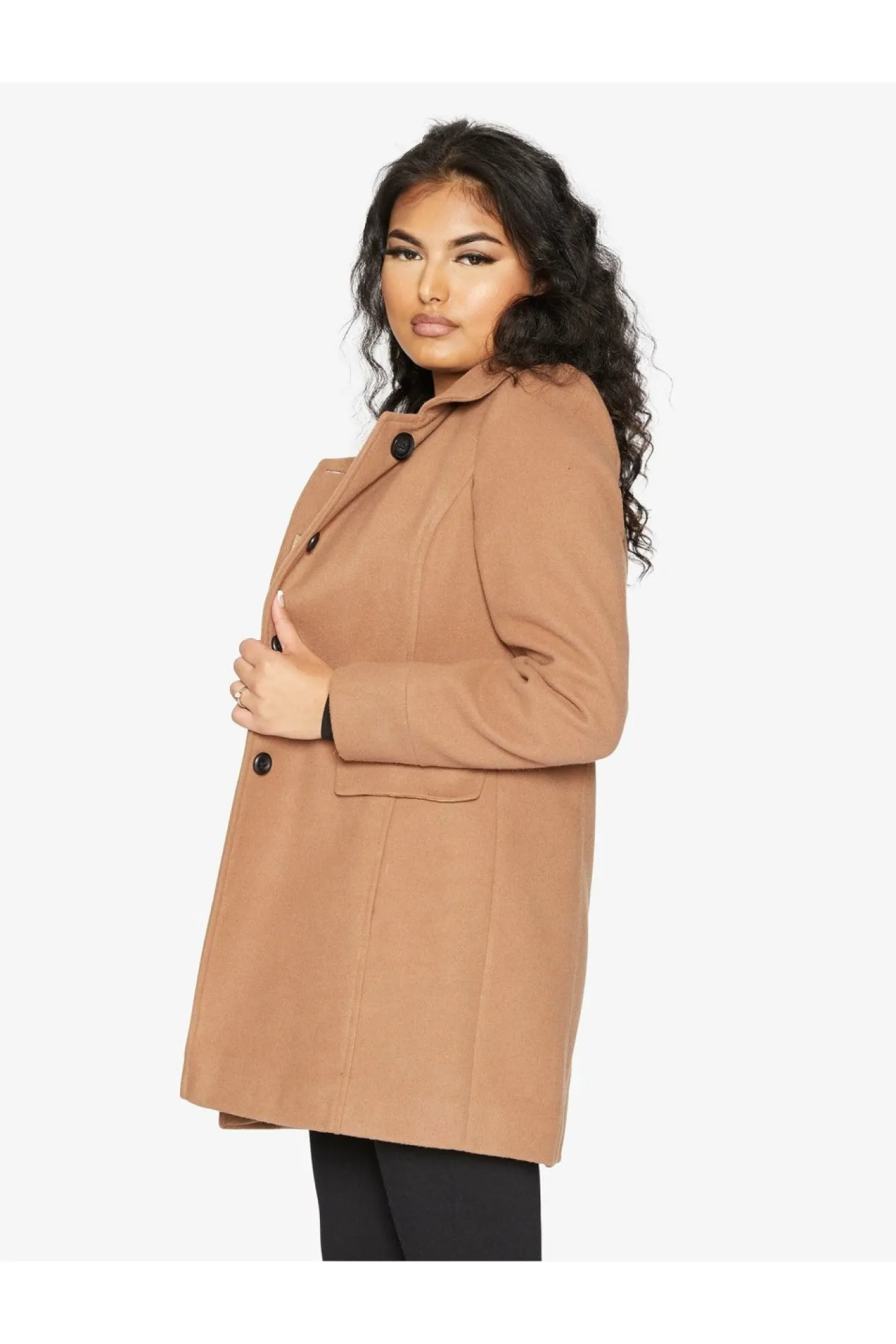 Outerwear^De La Creme Fashions Wool Blend Hip Length Covert Coat