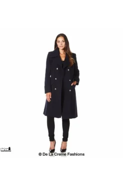 Outerwear^De La Creme Fashions Wool Blend Double Breasted Midi Coat