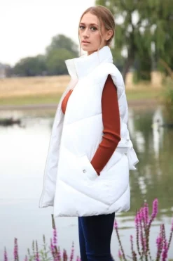 Outerwear^Double Second Belted Gilet Puffer White