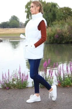 Outerwear^Double Second Belted Gilet Puffer White