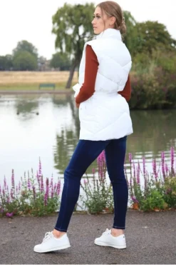 Outerwear^Double Second Belted Gilet Puffer White
