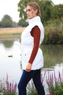 Outerwear^Double Second Belted Gilet Puffer White