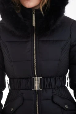 Outerwear^Double Second Belted Short Puffer Black