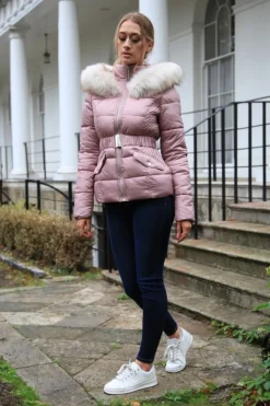 Outerwear^Double Second Belted Short Puffer Pink