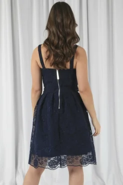 Mini Dresses^Double Second Embroidered Lace Skater Dress Navy