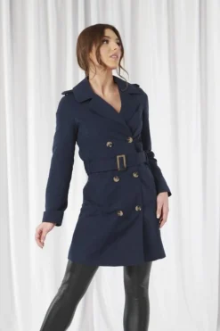 Outerwear^Double Second Fitted Trench Coat Navy