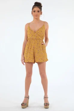 Jumpsuits^Double Second Floral Playsuit Yellow