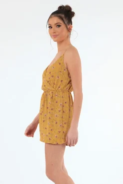 Jumpsuits^Double Second Floral Playsuit Yellow