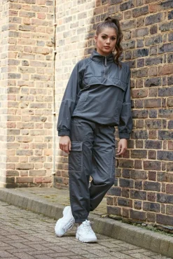 Trousers^Double Second Grey Washed Cargo Trouser Khaki