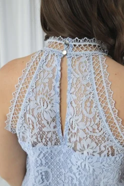 Blouses^Double Second Halter Neck Lace Top Blue