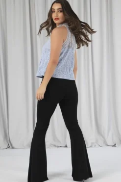 Blouses^Double Second Halter Neck Lace Top Blue