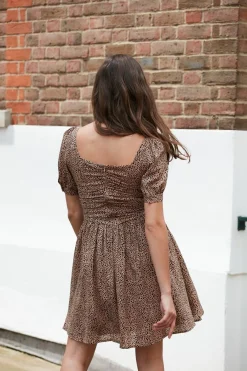 Mini Dresses^Double Second Irregular Polka Dot Dress Camel