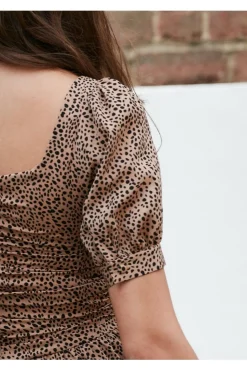 Mini Dresses^Double Second Irregular Polka Dot Dress Camel