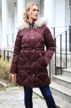 Outerwear^Double Second Lux Satin Long Puffer Coat Red