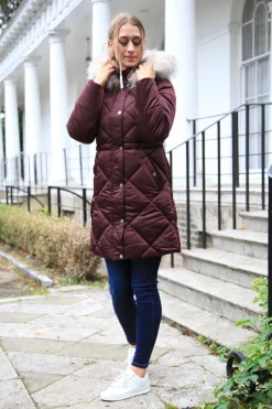 Outerwear^Double Second Lux Satin Long Puffer Coat Red