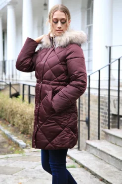 Outerwear^Double Second Lux Satin Long Puffer Coat Red