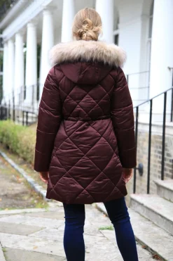 Outerwear^Double Second Lux Satin Long Puffer Coat Red