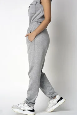 Jumpsuits^Double Second Marl Luxury Casual Jumpsuit Grey