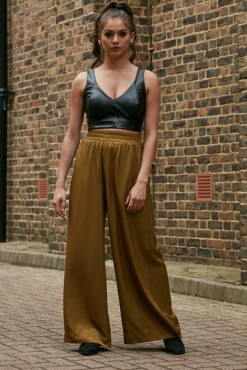 Trousers^Double Second Olive Lux Wide Leg Trousers Olivegreen
