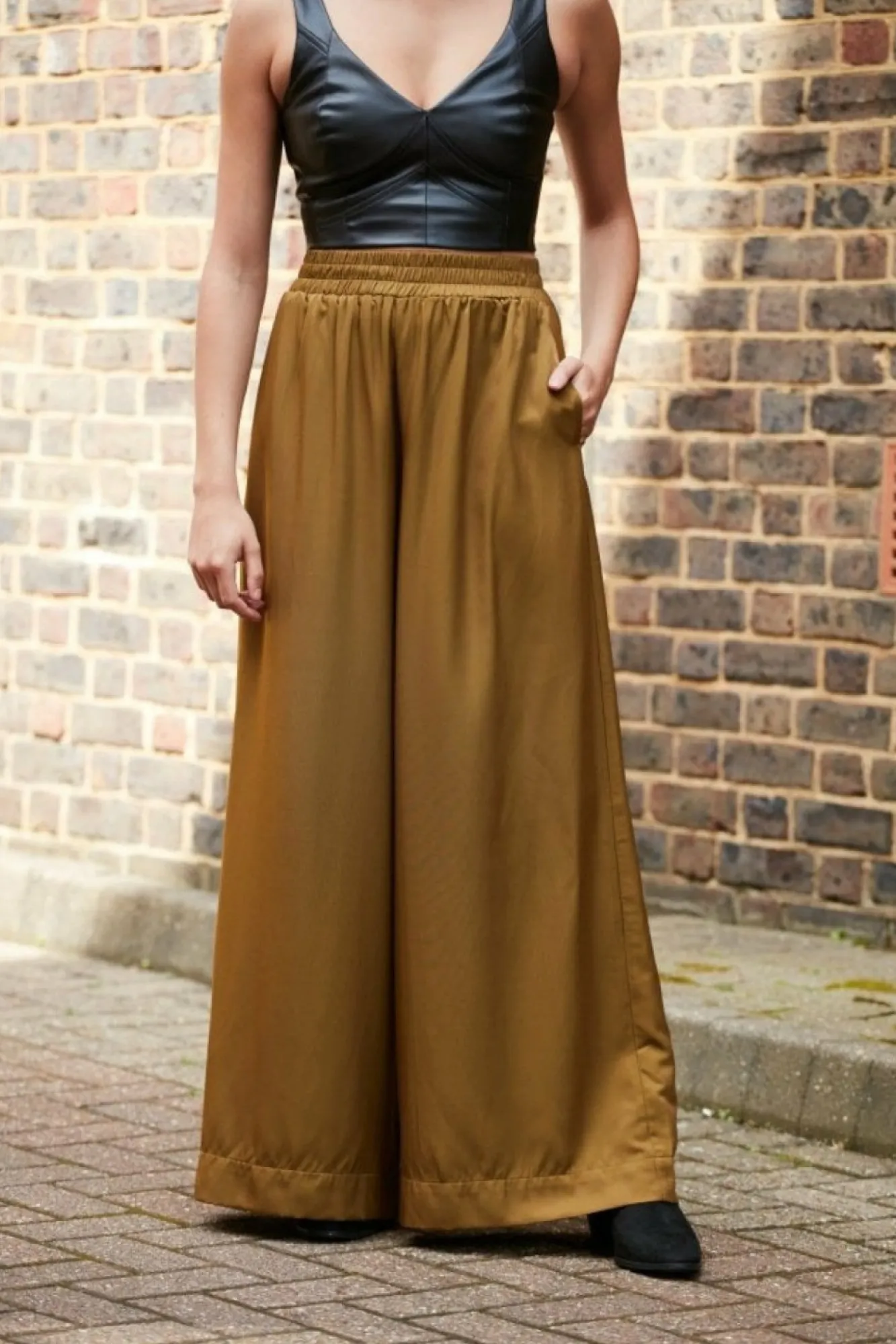 Trousers^Double Second Olive Lux Wide Leg Trousers Olivegreen