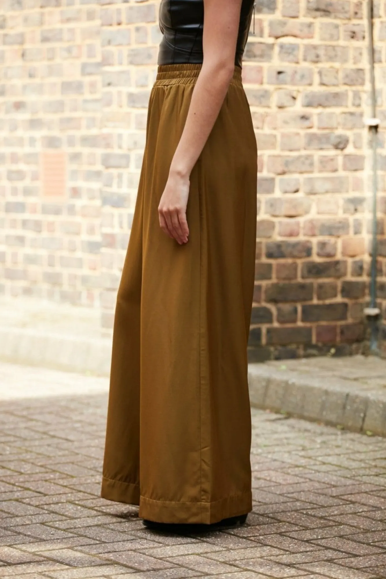 Trousers^Double Second Olive Lux Wide Leg Trousers Olivegreen