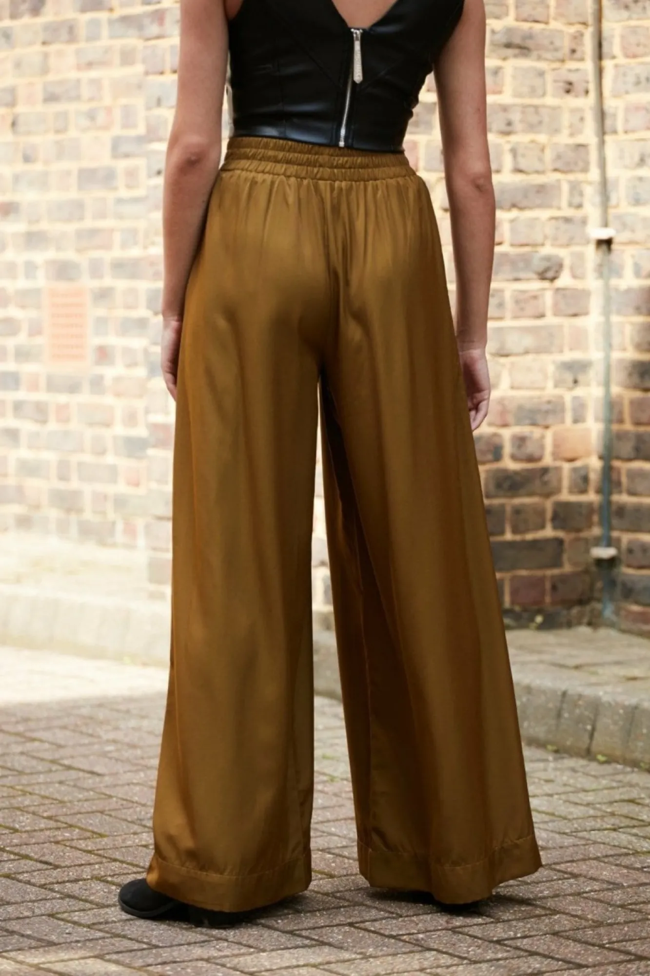 Trousers^Double Second Olive Lux Wide Leg Trousers Olivegreen