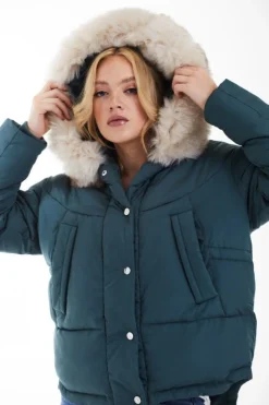 Outerwear^Double Second Oversized Dip Back Puffer Teal
