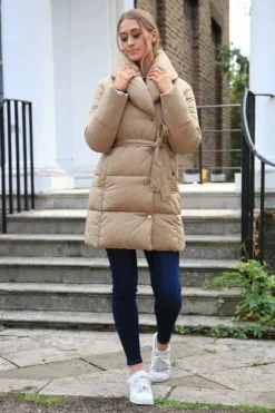Outerwear^Double Second Padded Collar Wrap Puffer Camel