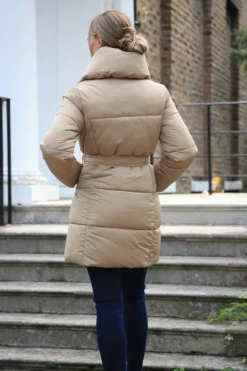 Outerwear^Double Second Padded Collar Wrap Puffer Camel