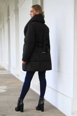 Outerwear^Double Second Padded Collar Wrap Puffer Black
