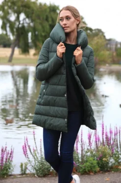 Outerwear^Double Second Padded Collar Puffer Green