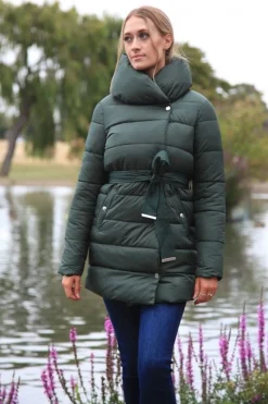 Outerwear^Double Second Padded Collar Puffer Green