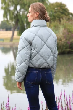Outerwear^Double Second Quilted Cropped Jacket Sage