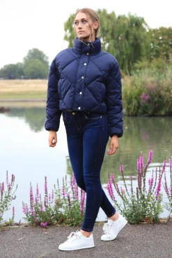 Outerwear^Double Second Quilted Cropped Jacket Navy