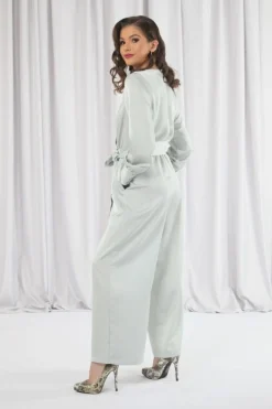 Jumpsuits^Double Second Sage Lux Satin Wrap Jumpsuit Sagegreen
