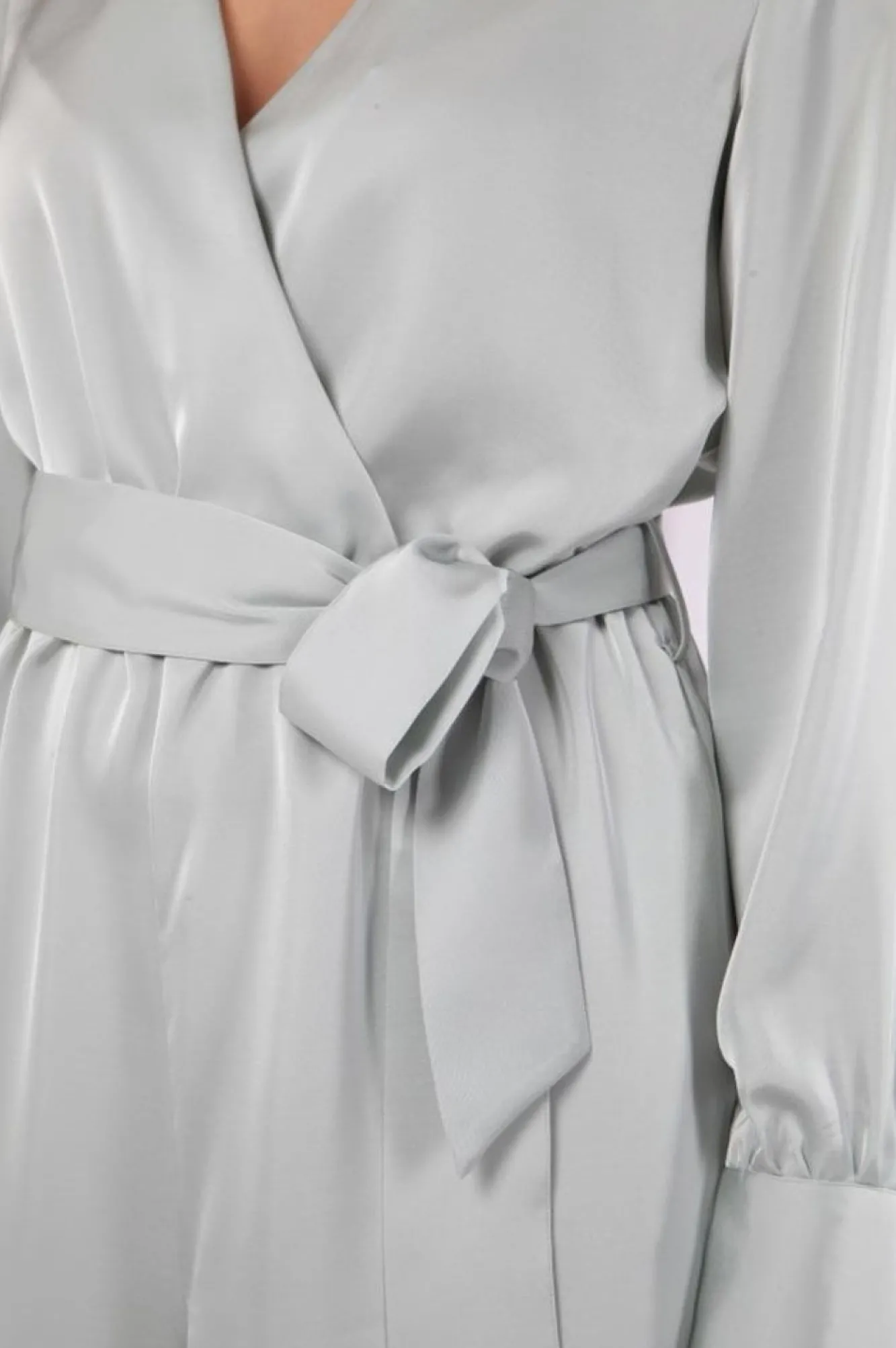 Jumpsuits^Double Second Sage Lux Satin Wrap Jumpsuit Sagegreen