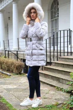 Outerwear^Double Second Silver Quilted Longline Puffer Grey