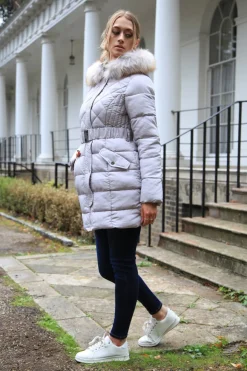 Outerwear^Double Second Silver Quilted Longline Puffer Grey