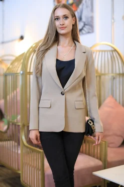 Outerwear^Double Second Single Button Fitted Blazer Camel