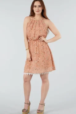 Mini Dresses^Double Second Summer Floral Sleevless Dress Pink
