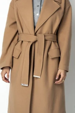 Outerwear^Double Second Wrap Collar Coat Camel